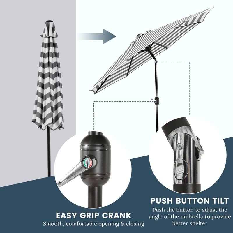 Holme 9-foot Steel Market Patio Umbrella with Tilt-and-Crank