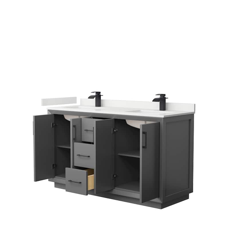 Strada 60-inch Double Vanity, Quartz Top