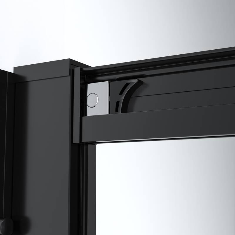 FELYL 48/60" W x 72" H Single Sliding Framed Shower Door with Heat Soaking Process and Protective Coating Clear Glass