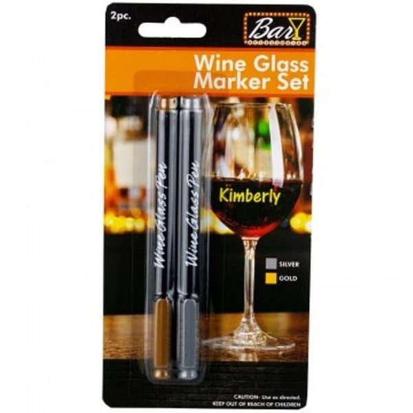 Erasable Wine Glass Marker Pen Set Gold Silver Color Write on Glass Great for Weddings Banquets and Parties
