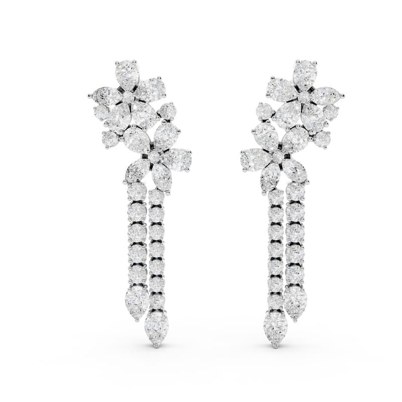 Auriya 14k Gold 3 1/5ctw Lab Grown Diamond Dangle Earrings (E-F VS) - White