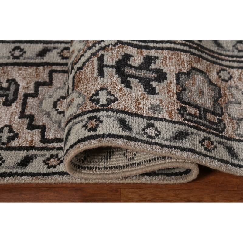 Heriz Serapi Indian Area Rug Hand-Knotted Traditional Wool Carpet - 8'0" x 9'10"