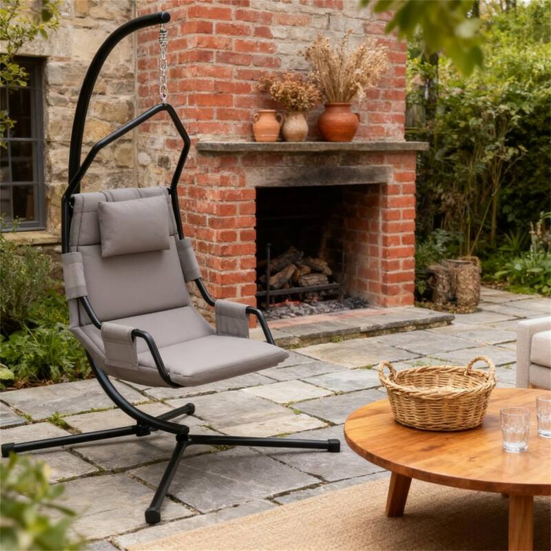 Hanging Swing Chair with Stand, Steel Frame Hammock Chair