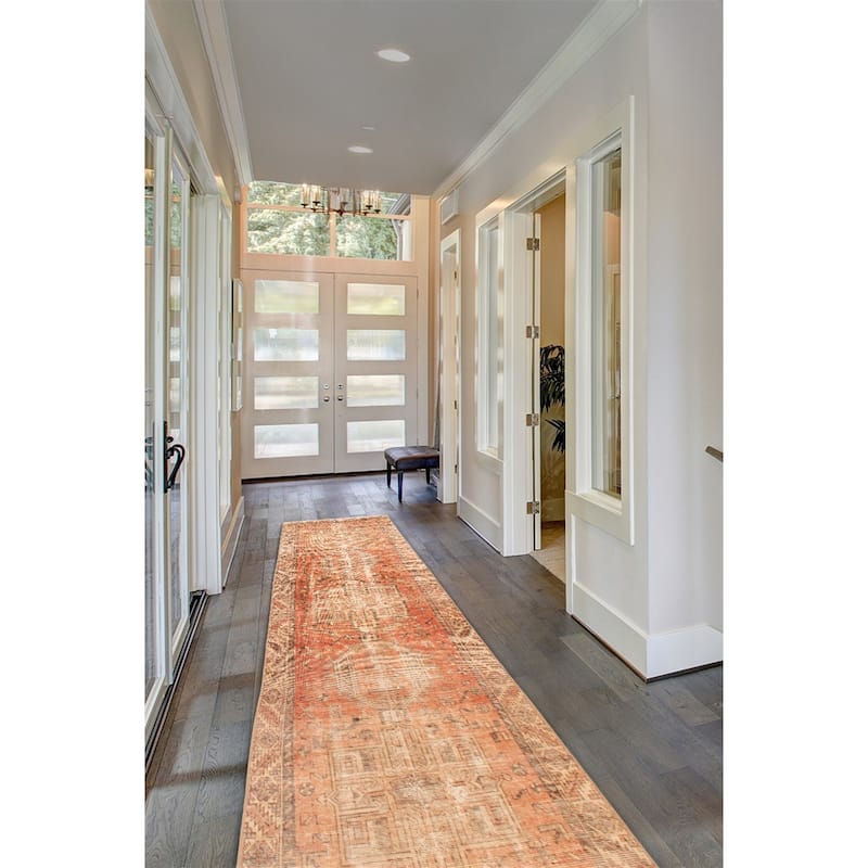 ECARPETGALLERY Hand-knotted Antalya Vintage Copper Wool Rug - 3'1 x 13'7