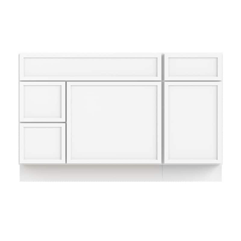 Vanity Art 51" Birch Freestanding Bathroom Vanity Cabinet without Top