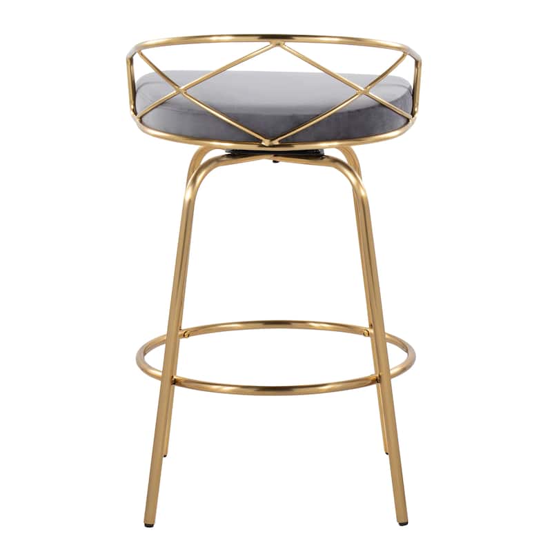 Silver Orchid Charlotte Glam 26" Fixed-Height Counter Stool (Set of 2)