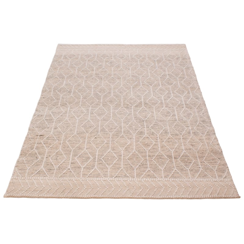 ECARPETGALLERY Braid weave Sienna Cream Wool Rug - 6'2 x 9'0