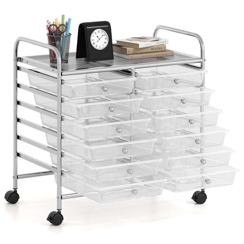 Costway 12 Drawers Rolling Cart Storage Scrapbook Paper Studio - See Details