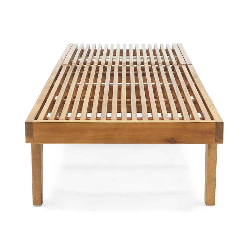 Nadine Outdoor Adjustable Wood Chaise Lounge by Christopher Knight Home