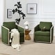 preview thumbnail 4 of 165, KINWELL 31"W Oak Frame Upholstered Swivel Barrel Armchair