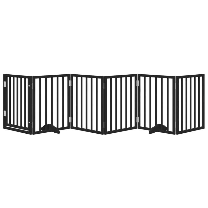 vidaXL Dog Gate Foldable Poplar Wood