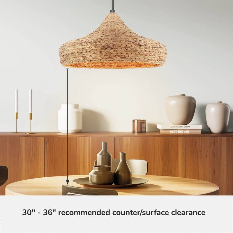 Hunter Cambria Boho Seagrass Pendant - Kitchen, Bedroom, Living Room, Dining Room, Entry - Transitional, Coastal