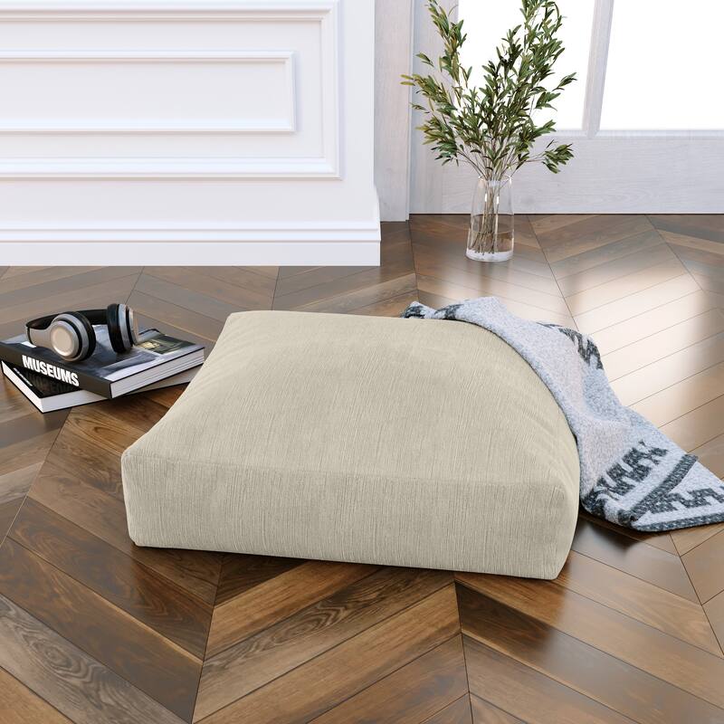 Jaxx Brio Microvelvet Floor Pillow, Meditation and Yoga Cushion - Ivory