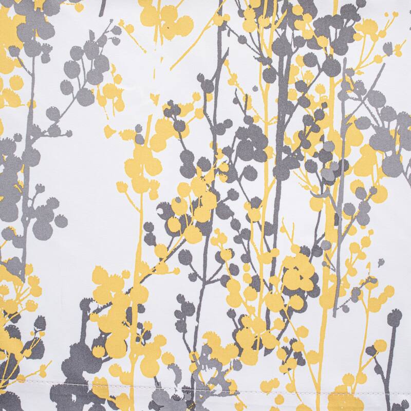 DriftAway Leah Floral Blossom Ink Painting Thermal Room Darkening Kitchen Tier Pair