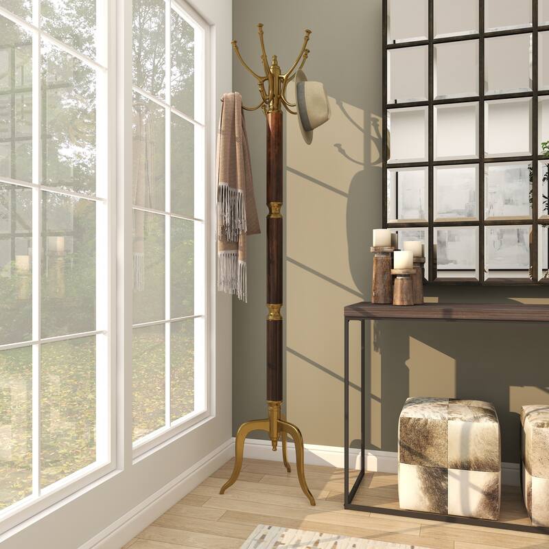 Silver or Gold Aluminum Traditional Coat Rack
