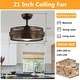 preview thumbnail 5 of 13, 21" Rustic Bronze Metal Chandelier Encolosed Ceiling Fan with Light and Remote