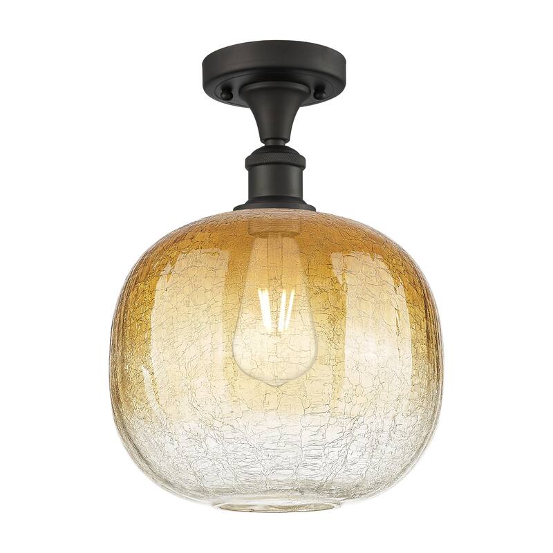 Innovations Lighting Endless Possibilities Ballston - Brookhaven Sphere - 1 Light 11" Semi-Flush Mount - Oil Rubbed Bronze/Amber