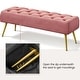 preview thumbnail 32 of 30, Yaheetech Upholstered Footstool Velvet Ottoman Button-Tufted Table Bench - 45"×16"×17"