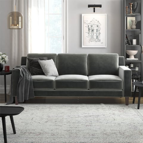 Bryanna 3 Seater Sofa, Gray Velvet