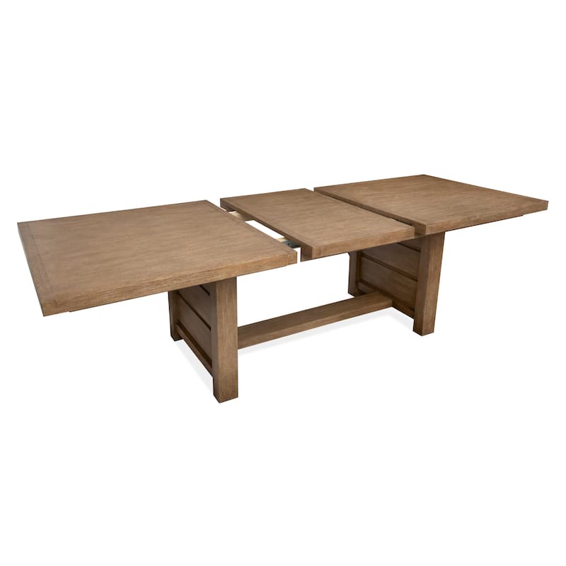 Magnussen Home Plum Creek Sierra Brown Extendable Trestle Dining Table - 40''W x 80''D x 30''H