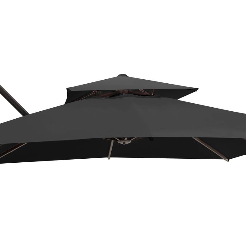 Pellebant 10 ft Double Top Patio Cantilever Umbrella with Base