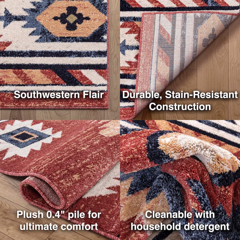 Well Woven Tulsa Lea Southwestern Tribal Area Rug