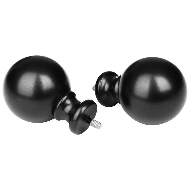 UTOPIA ALLEY 3/4 Inch Curtain Rod - Curtain Rods For Windows 48 to 86 Inch, Adjustable Drapery Rods, Black Curtain Rods