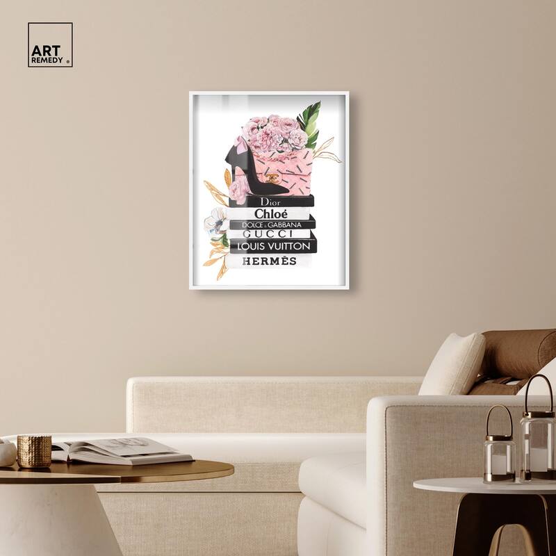 Floral Books Stack Shadowbox by Art Remedy