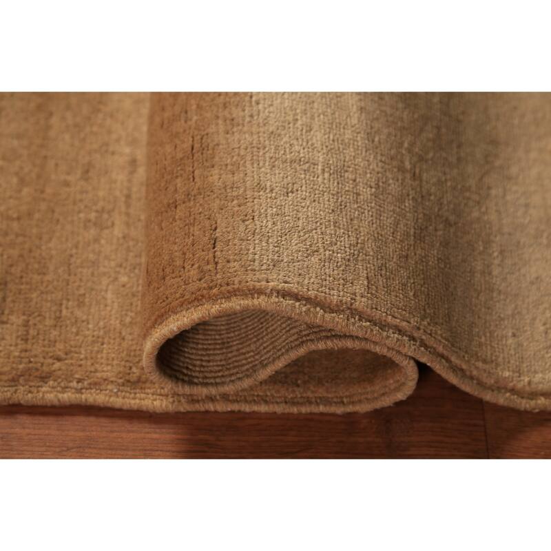 Gold Brown Gabbeh Modern Rug Handmade Wool Carpet - 2'2" x 3'5"