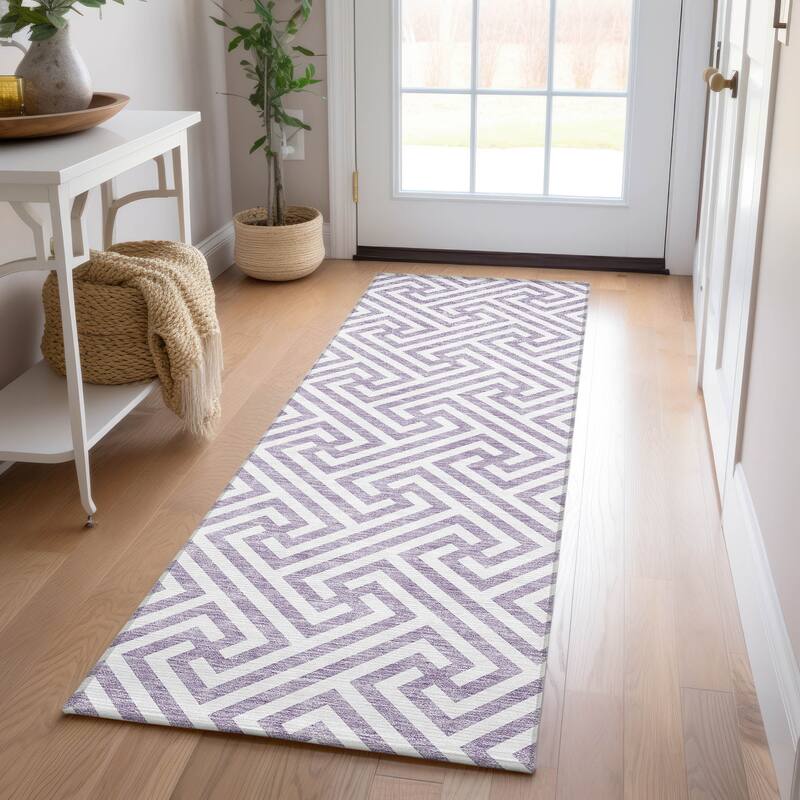 Machine Washable Indoor/ Outdoor Chantille Geo Modern Rug
