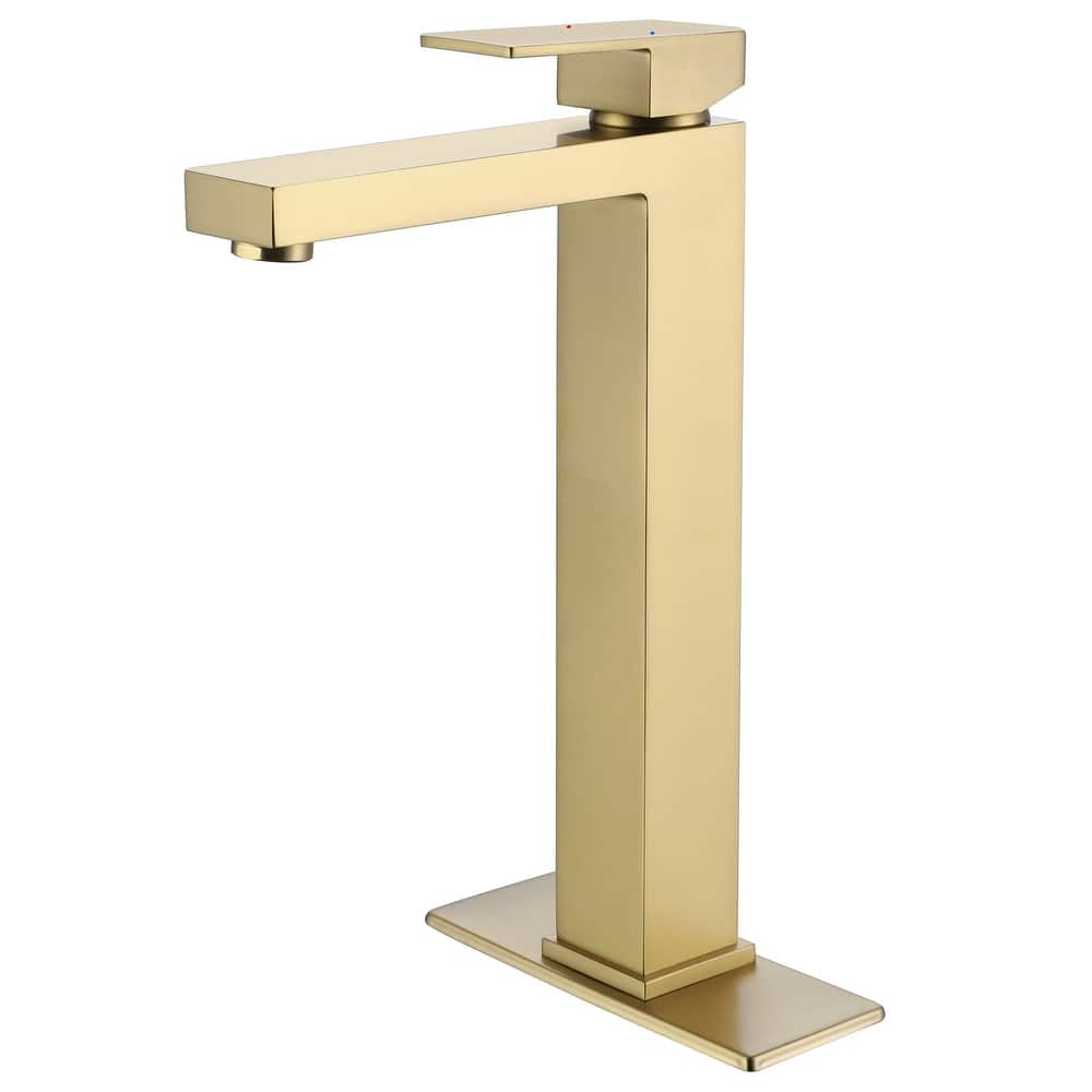 11.7"H Solid Brass Single-Handle Bathroom Vessel Sink Faucet With 6 Inch Deck Plate