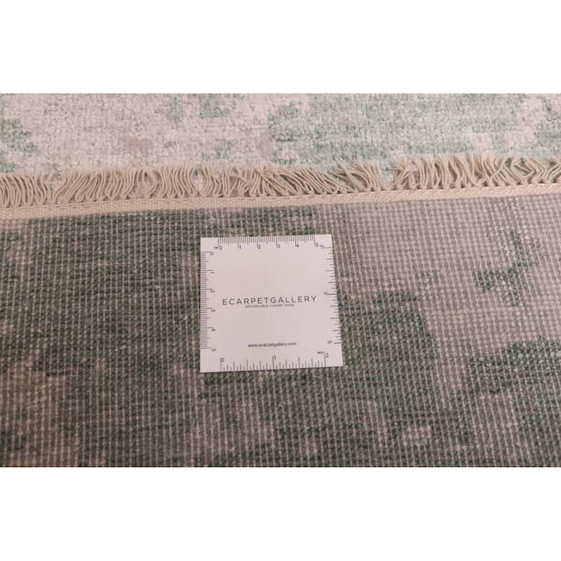 ECARPETGALLERY Hand-knotted Legacy Dark Green Silk, Wool Rug - 2'6 x 12'0