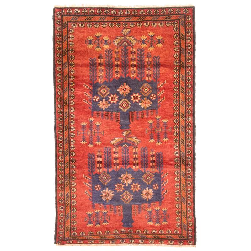 ECARPETGALLERY Hand-knotted Teimani Red Wool Rug - 2'9 x 4'9