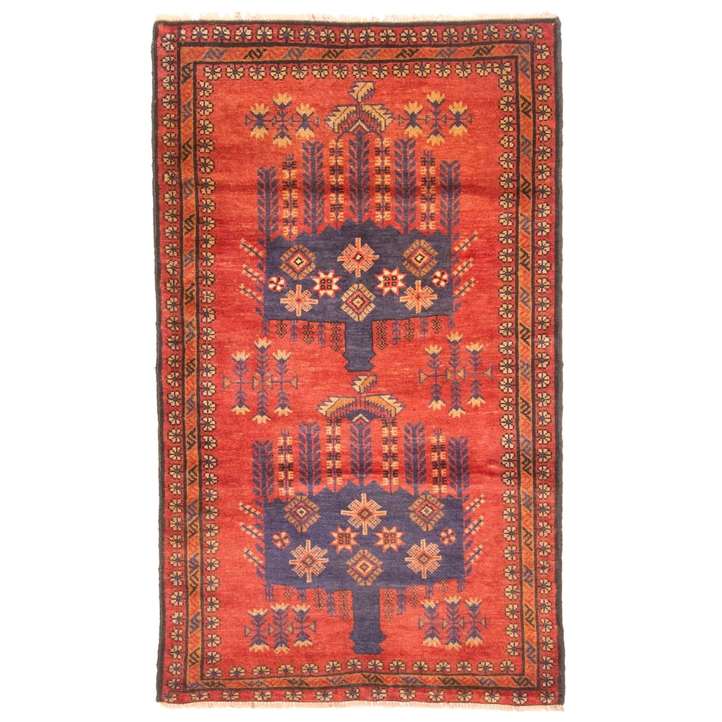ECARPETGALLERY Hand-knotted Teimani Red Wool Rug - 2'9 x 4'9