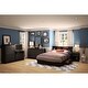 preview thumbnail 2 of 2, Black 6 Drawer Bedroom Dresser with Nickle Metal Knobs Handles