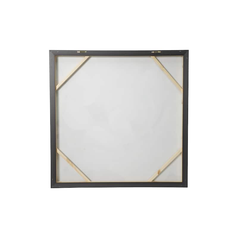 Canvas Floral Handmade Living Room Framed Wall Art with Gold Frame - White - Roche River Decor