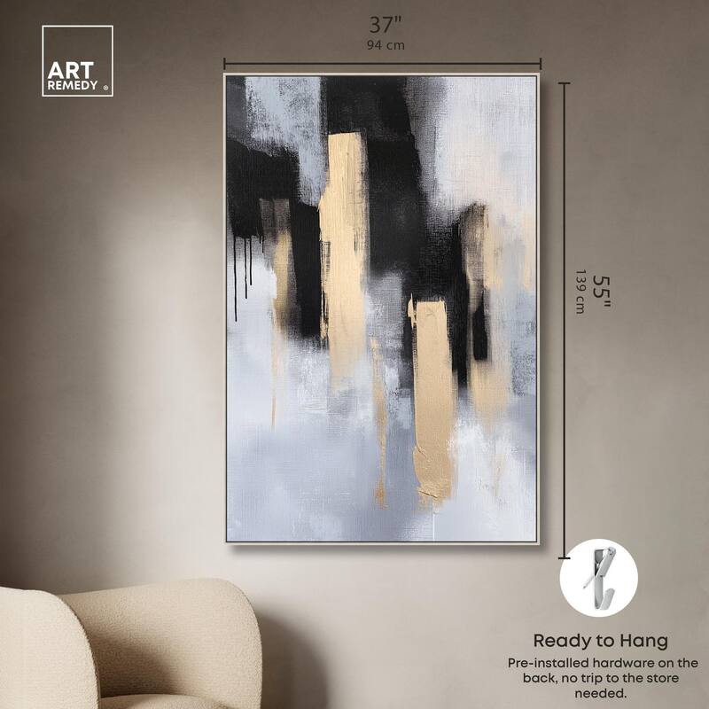 Onyx and Aureolin II Canvas by Art Remedy