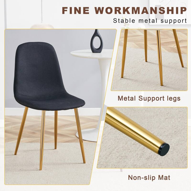 5 Piece Lifting Dining Table Set for 4, Modern Metal & Wood Kitchen Table with 4 Chairs, Space-Saving Dining Table & Chair Sets