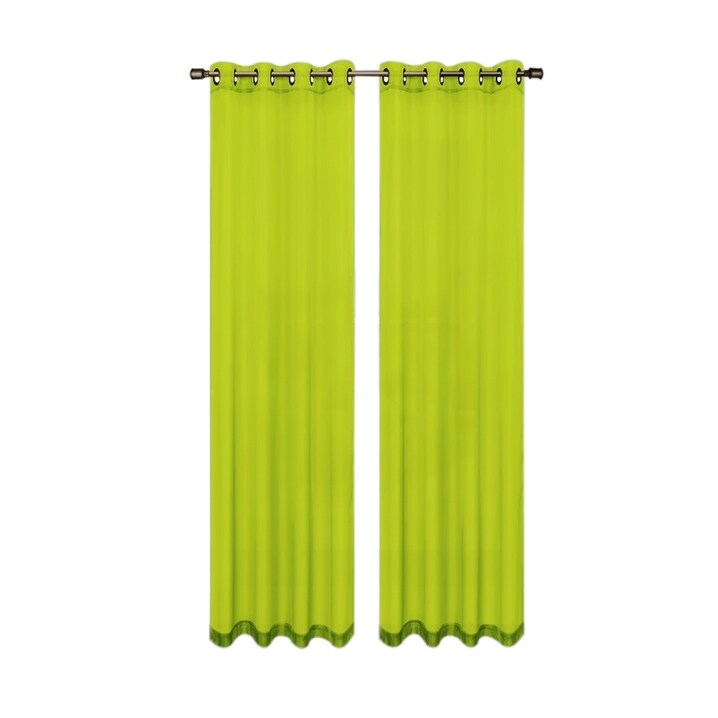 Moshells 84 Grommet Sheer Curtain Lime Overstock 16978315