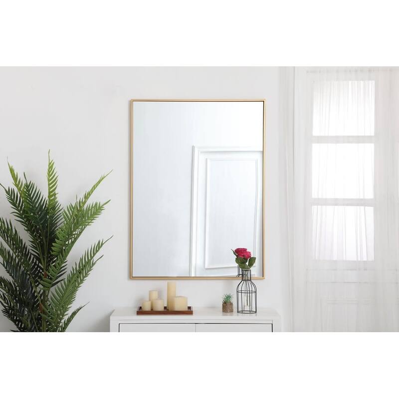 Elegant Lighting Eternity 30" x 40" Rectangular Beveled Metal Framed
