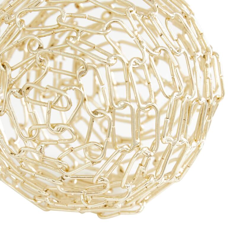 Metal Geometric Decorative Sculpture - Set of 3 Gold - CosmoLiving by Cosmopolitan