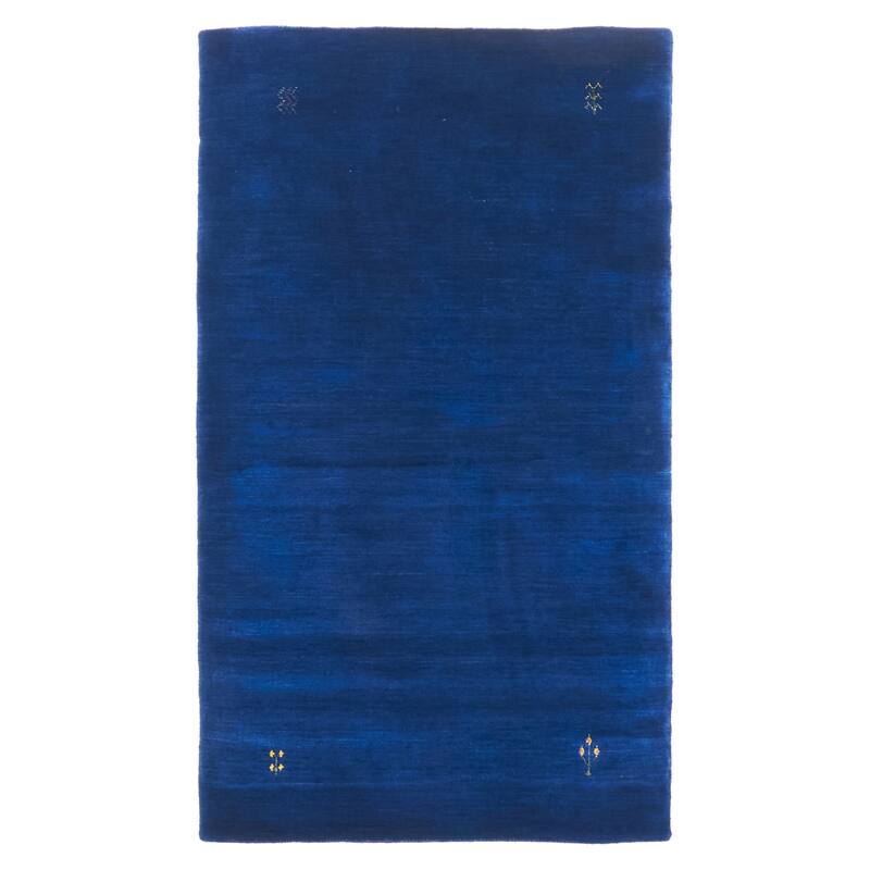 ECARPETGALLERY Hand Loomed Kashkuli Gabbeh Dark Blue Wool Rug - 2'10 x 4'10