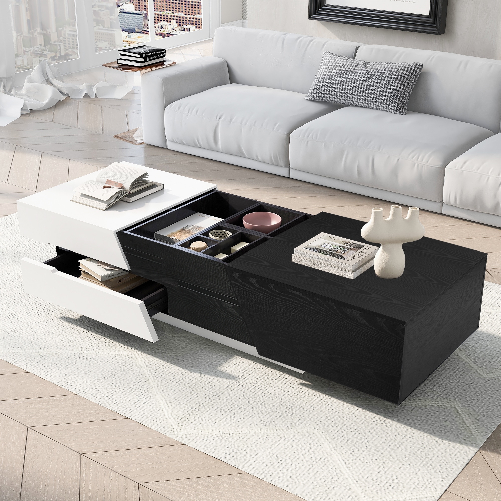 Coffee table sliding top sale