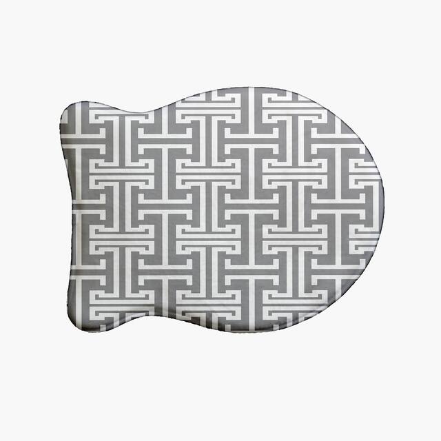 Geometric Pet Feeding Mat for Dogs and Cats - Grey - 19" x 14"-Fish