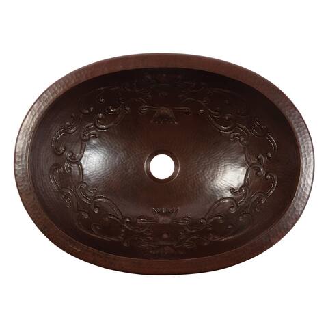 Schrodinger 19" Dual Flex Bathroom Sink with Scroll in Copper