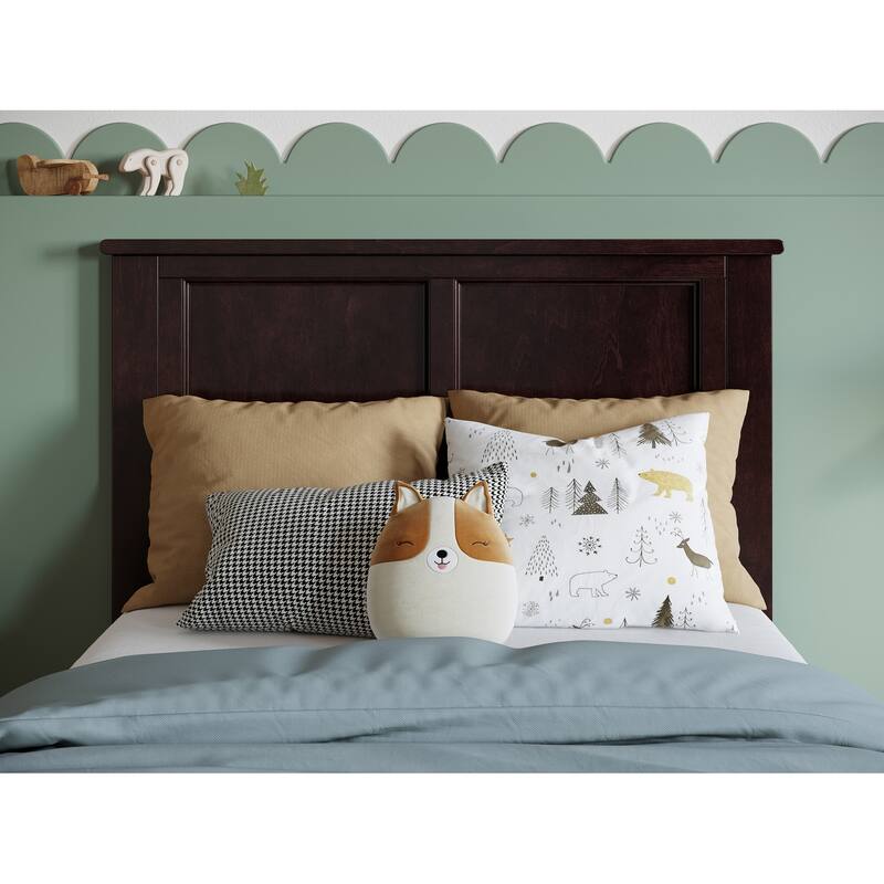 Solid Wood Low Profile Platform Bed - Twin Size Bed Frame, Espresso Finish