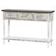 Farmhouse Distressed Wood and Metal 3-Drawer Console Table