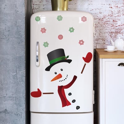Walplus 21pcs Happy Snowman Decoration Set Christmas Wall Decals Stickers Self Adhesive Removable Home Decors Holiday Art