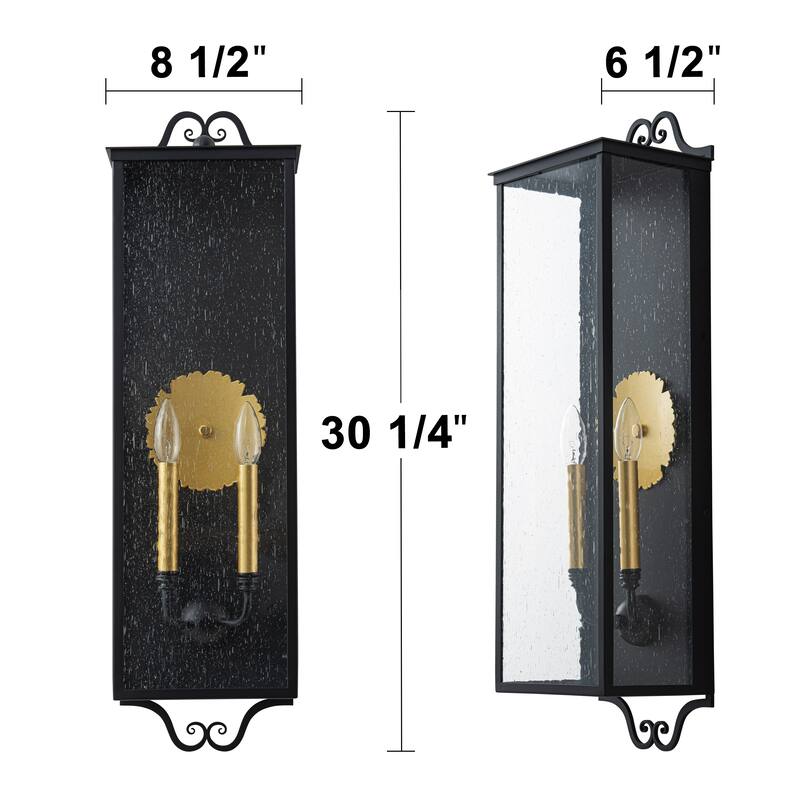 C Cattleya 35 inch Large Outdoor Wall Lantern with Seeded Glass