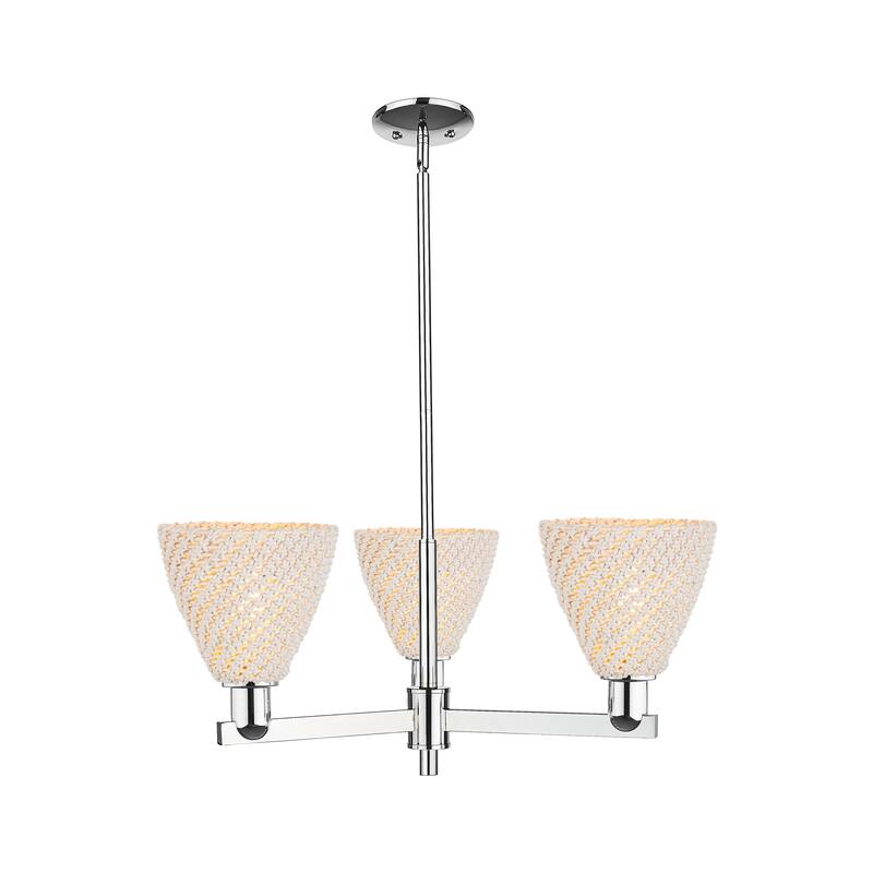 Innovations Lighting Downtown Urban - Natural Ballston Dome - 3 Light 18" Chandelier - Polished Chrome